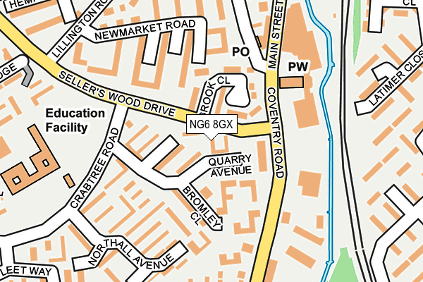 NG6 8GX map - OS OpenMap – Local (Ordnance Survey) NG6 8GX map - OS OpenMap – Local (Ordnance Survey)