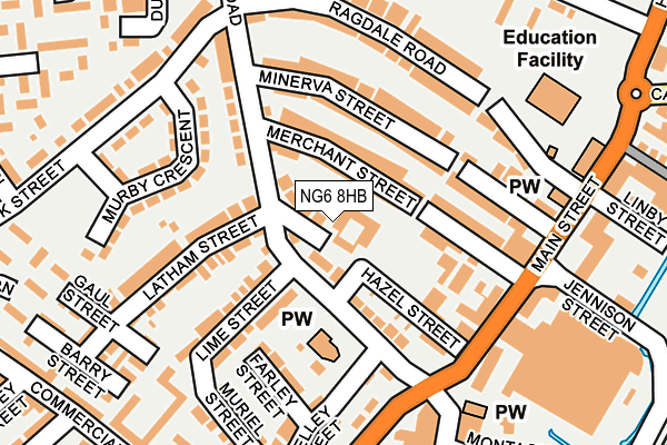 NG6 8HB map - OS OpenMap – Local (Ordnance Survey) NG6 8HB map - OS OpenMap – Local (Ordnance Survey)