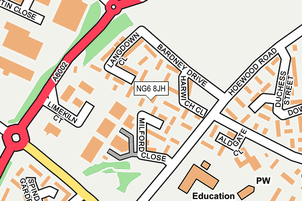 NG6 8JH map - OS OpenMap – Local (Ordnance Survey) NG6 8JH map - OS OpenMap – Local (Ordnance Survey)