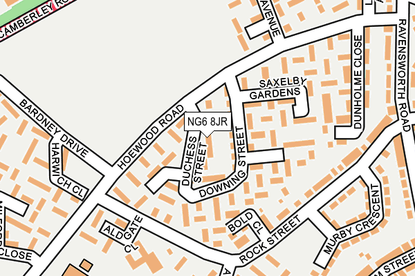 NG6 8JR map - OS OpenMap – Local (Ordnance Survey) NG6 8JR map - OS OpenMap – Local (Ordnance Survey)