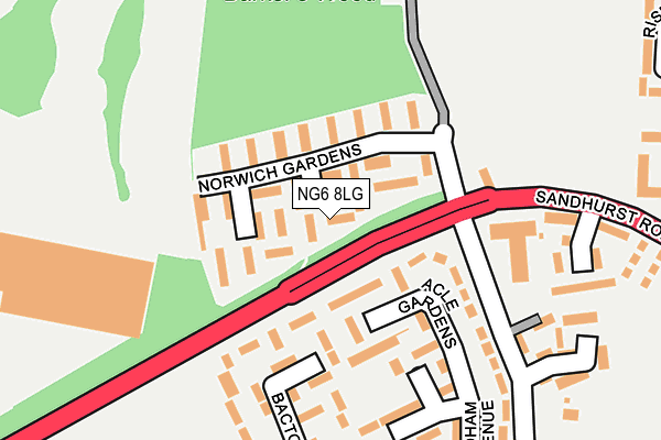 NG6 8LG map - OS OpenMap – Local (Ordnance Survey) NG6 8LG map - OS OpenMap – Local (Ordnance Survey)