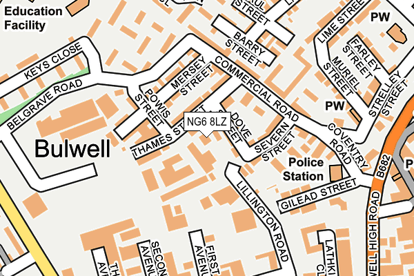 NG6 8LZ map - OS OpenMap – Local (Ordnance Survey) NG6 8LZ map - OS OpenMap – Local (Ordnance Survey)