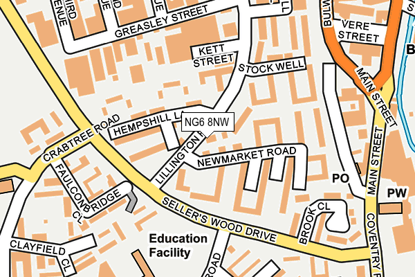 NG6 8NW map - OS OpenMap – Local (Ordnance Survey) NG6 8NW map - OS OpenMap – Local (Ordnance Survey)