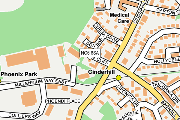 NG6 8SA map - OS OpenMap – Local (Ordnance Survey) NG6 8SA map - OS OpenMap – Local (Ordnance Survey)