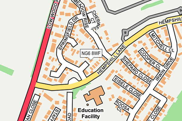 NG6 8WF map - OS OpenMap – Local (Ordnance Survey) NG6 8WF map - OS OpenMap – Local (Ordnance Survey)
