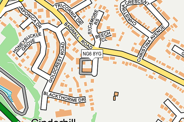 NG6 8YG map - OS OpenMap – Local (Ordnance Survey) NG6 8YG map - OS OpenMap – Local (Ordnance Survey)