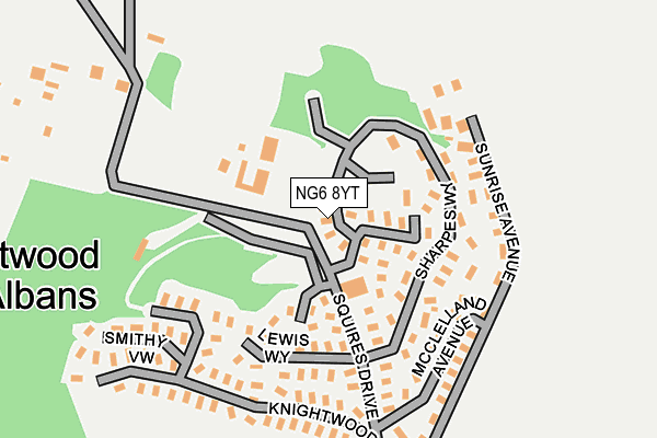 NG6 8YT map - OS OpenMap – Local (Ordnance Survey) NG6 8YT map - OS OpenMap – Local (Ordnance Survey)