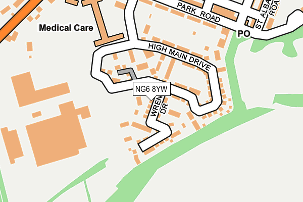 NG6 8YW map - OS OpenMap – Local (Ordnance Survey) NG6 8YW map - OS OpenMap – Local (Ordnance Survey)