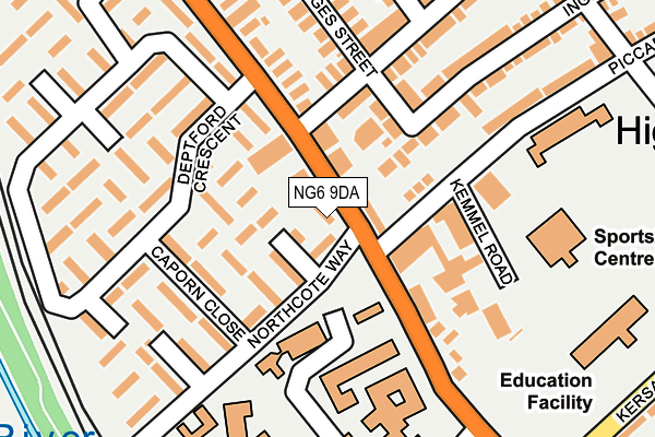 NG6 9DA map - OS OpenMap – Local (Ordnance Survey)