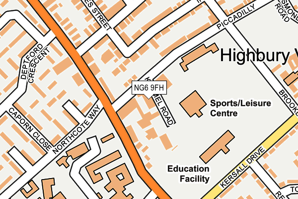 NG6 9FH map - OS OpenMap – Local (Ordnance Survey) NG6 9FH map - OS OpenMap – Local (Ordnance Survey)
