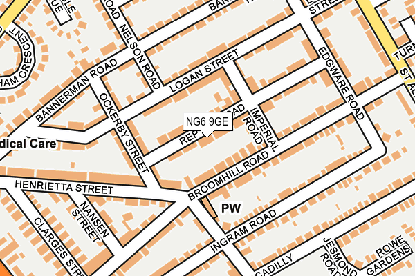 NG6 9GE map - OS OpenMap – Local (Ordnance Survey) NG6 9GE map - OS OpenMap – Local (Ordnance Survey)