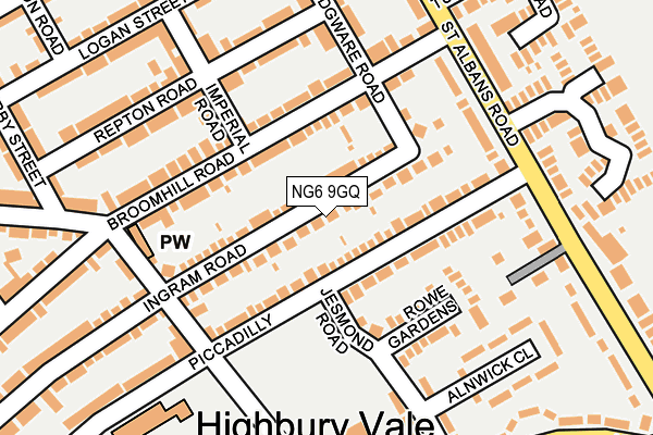 NG6 9GQ map - OS OpenMap – Local (Ordnance Survey) NG6 9GQ map - OS OpenMap – Local (Ordnance Survey)