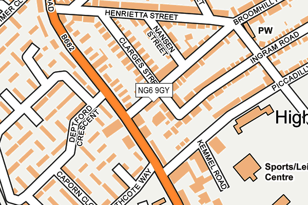 NG6 9GY map - OS OpenMap – Local (Ordnance Survey) NG6 9GY map - OS OpenMap – Local (Ordnance Survey)