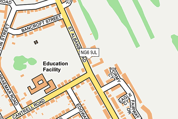 NG6 9JL map - OS OpenMap – Local (Ordnance Survey) NG6 9JL map - OS OpenMap – Local (Ordnance Survey)