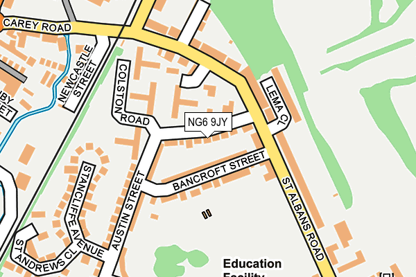 NG6 9JY map - OS OpenMap – Local (Ordnance Survey) NG6 9JY map - OS OpenMap – Local (Ordnance Survey)