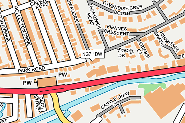 NG7 1DW map - OS OpenMap – Local (Ordnance Survey) NG7 1DW map - OS OpenMap – Local (Ordnance Survey)