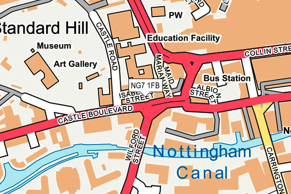 NG7 1FB map - OS OpenMap – Local (Ordnance Survey) NG7 1FB map - OS OpenMap – Local (Ordnance Survey)