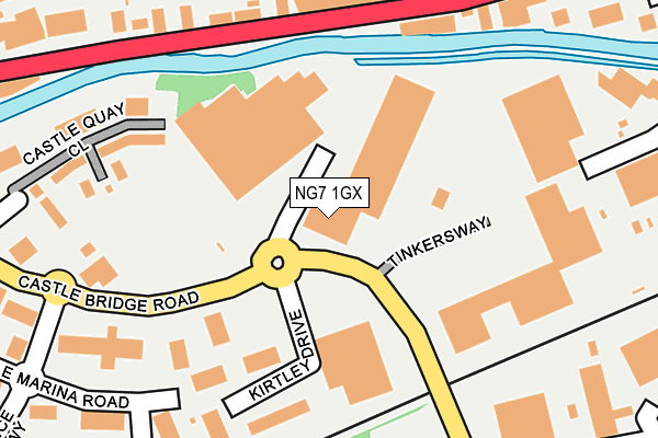 NG7 1GX map - OS OpenMap – Local (Ordnance Survey) NG7 1GX map - OS OpenMap – Local (Ordnance Survey)