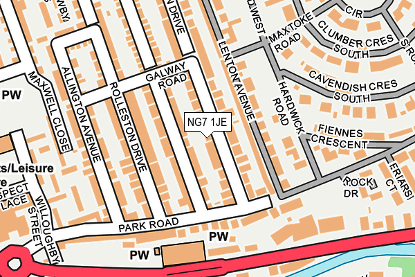 NG7 1JE map - OS OpenMap – Local (Ordnance Survey) NG7 1JE map - OS OpenMap – Local (Ordnance Survey)