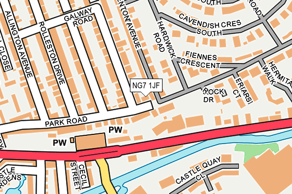 NG7 1JF map - OS OpenMap – Local (Ordnance Survey) NG7 1JF map - OS OpenMap – Local (Ordnance Survey)