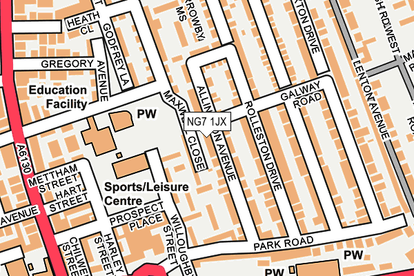 NG7 1JX map - OS OpenMap – Local (Ordnance Survey) NG7 1JX map - OS OpenMap – Local (Ordnance Survey)