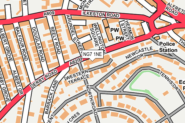NG7 1NE map - OS OpenMap – Local (Ordnance Survey) NG7 1NE map - OS OpenMap – Local (Ordnance Survey)