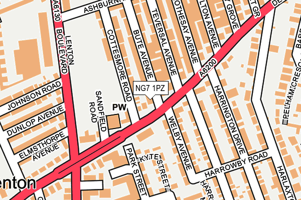 NG7 1PZ map - OS OpenMap – Local (Ordnance Survey) NG7 1PZ map - OS OpenMap – Local (Ordnance Survey)