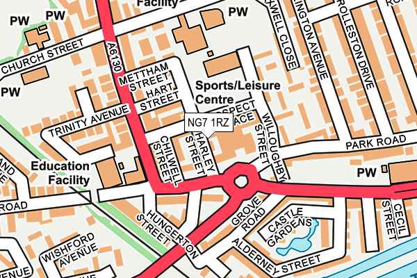 NG7 1RZ map - OS OpenMap – Local (Ordnance Survey)
