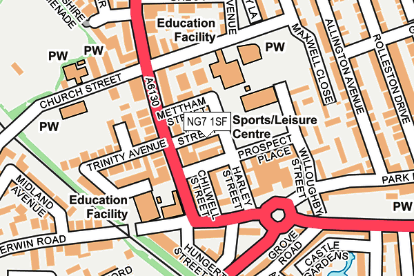 NG7 1SF map - OS OpenMap – Local (Ordnance Survey)