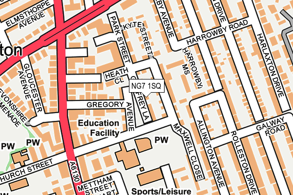 NG7 1SQ map - OS OpenMap – Local (Ordnance Survey) NG7 1SQ map - OS OpenMap – Local (Ordnance Survey)