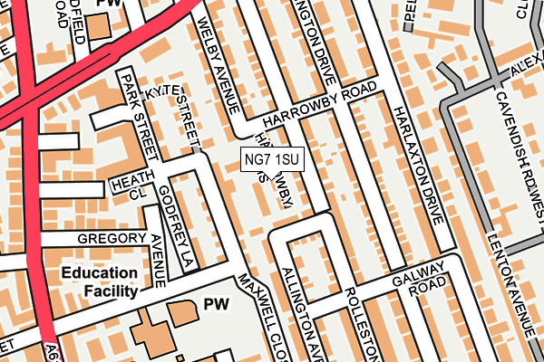 NG7 1SU map - OS OpenMap – Local (Ordnance Survey) NG7 1SU map - OS OpenMap – Local (Ordnance Survey)