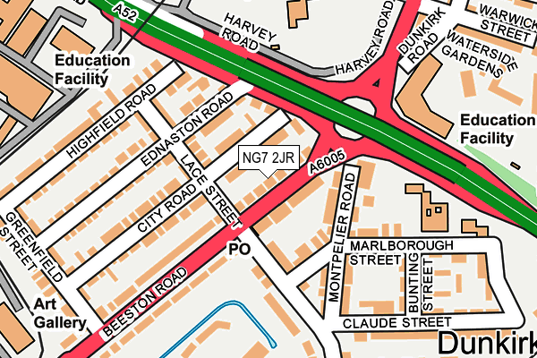 NG7 2JR map - OS OpenMap – Local (Ordnance Survey) NG7 2JR map - OS OpenMap – Local (Ordnance Survey)
