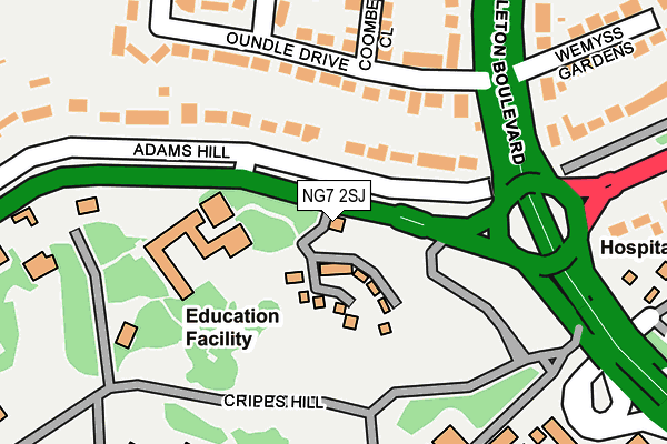 NG7 2SJ map - OS OpenMap – Local (Ordnance Survey) NG7 2SJ map - OS OpenMap – Local (Ordnance Survey)