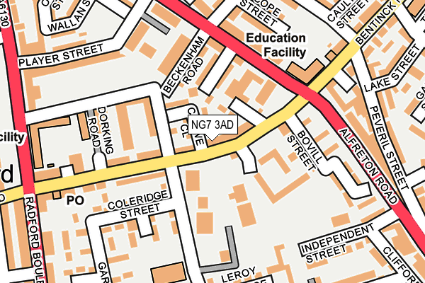 NG7 3AD map - OS OpenMap – Local (Ordnance Survey) NG7 3AD map - OS OpenMap – Local (Ordnance Survey)