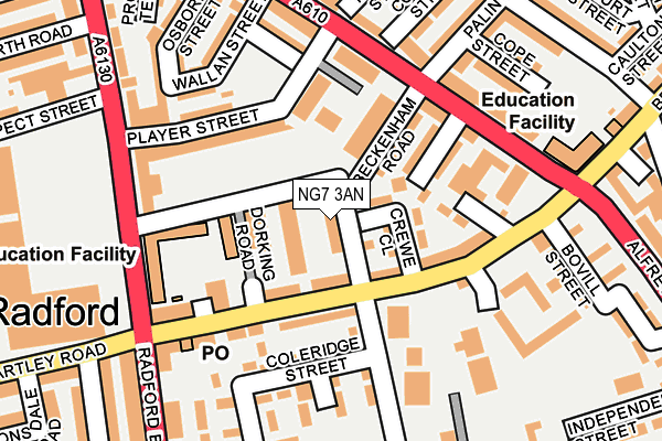 NG7 3AN map - OS OpenMap – Local (Ordnance Survey) NG7 3AN map - OS OpenMap – Local (Ordnance Survey)