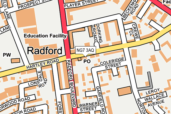 NG7 3AQ map - OS OpenMap – Local (Ordnance Survey) NG7 3AQ map - OS OpenMap – Local (Ordnance Survey)