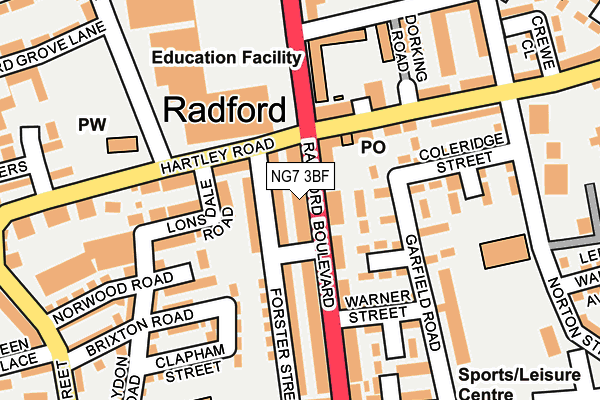 NG7 3BF map - OS OpenMap – Local (Ordnance Survey) NG7 3BF map - OS OpenMap – Local (Ordnance Survey)