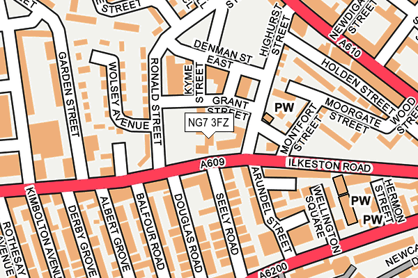 NG7 3FZ map - OS OpenMap – Local (Ordnance Survey) NG7 3FZ map - OS OpenMap – Local (Ordnance Survey)