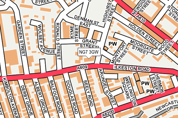 NG7 3GW map - OS OpenMap – Local (Ordnance Survey) NG7 3GW map - OS OpenMap – Local (Ordnance Survey)