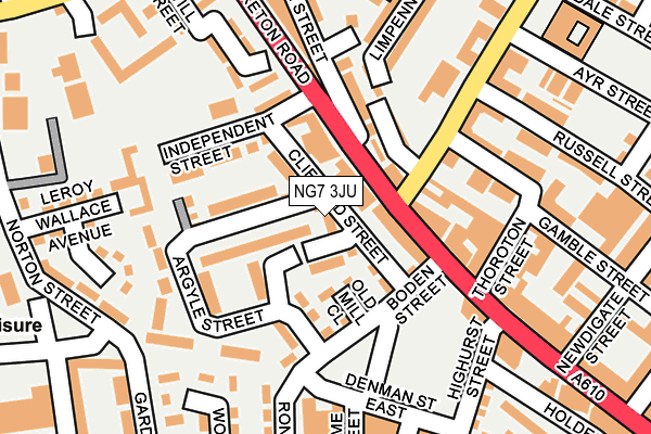 NG7 3JU map - OS OpenMap – Local (Ordnance Survey) NG7 3JU map - OS OpenMap – Local (Ordnance Survey)
