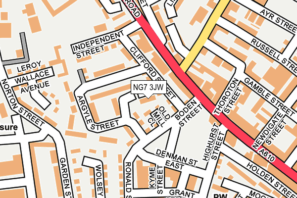 NG7 3JW map - OS OpenMap – Local (Ordnance Survey) NG7 3JW map - OS OpenMap – Local (Ordnance Survey)