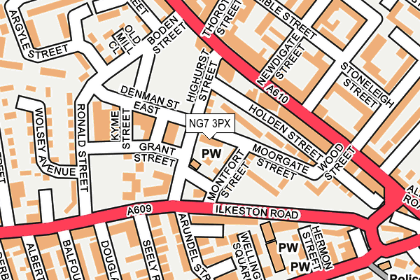 NG7 3PX map - OS OpenMap – Local (Ordnance Survey) NG7 3PX map - OS OpenMap – Local (Ordnance Survey)