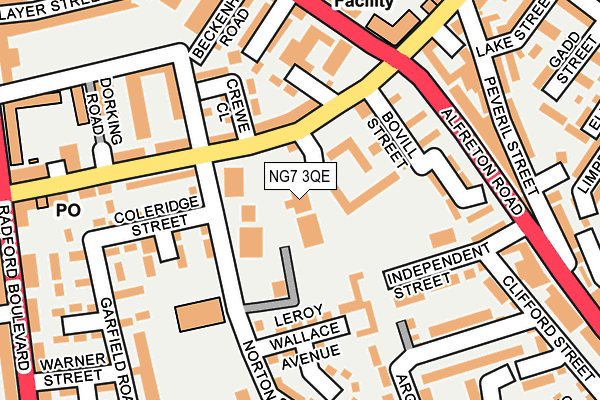 NG7 3QE map - OS OpenMap – Local (Ordnance Survey) NG7 3QE map - OS OpenMap – Local (Ordnance Survey)