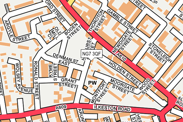 NG7 3QF map - OS OpenMap – Local (Ordnance Survey) NG7 3QF map - OS OpenMap – Local (Ordnance Survey)