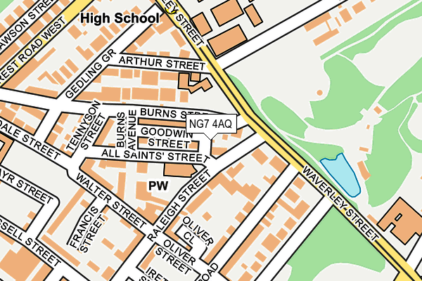 NG7 4AQ map - OS OpenMap – Local (Ordnance Survey) NG7 4AQ map - OS OpenMap – Local (Ordnance Survey)