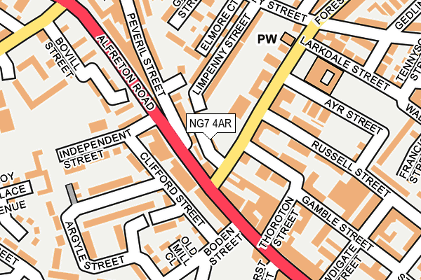 NG7 4AR map - OS OpenMap – Local (Ordnance Survey) NG7 4AR map - OS OpenMap – Local (Ordnance Survey)