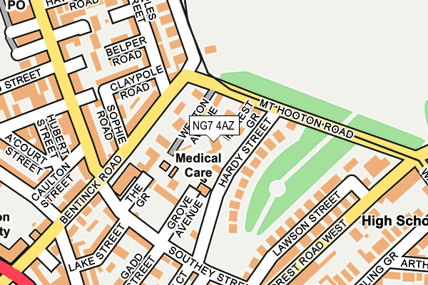 NG7 4AZ map - OS OpenMap – Local (Ordnance Survey) NG7 4AZ map - OS OpenMap – Local (Ordnance Survey)