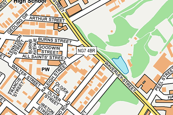 NG7 4BR map - OS OpenMap – Local (Ordnance Survey) NG7 4BR map - OS OpenMap – Local (Ordnance Survey)
