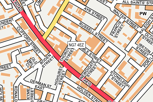 NG7 4EZ map - OS OpenMap – Local (Ordnance Survey) NG7 4EZ map - OS OpenMap – Local (Ordnance Survey)