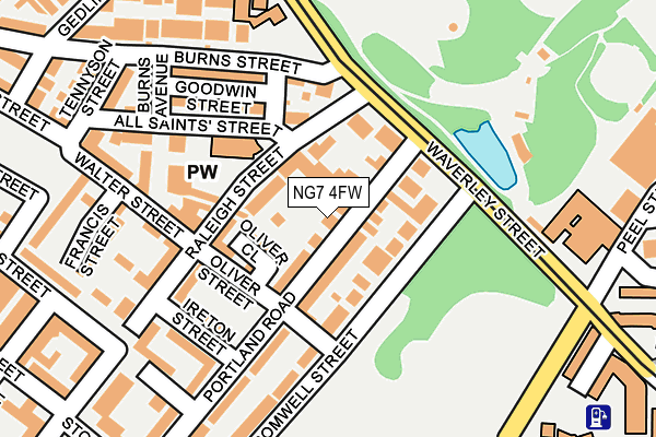 NG7 4FW map - OS OpenMap – Local (Ordnance Survey) NG7 4FW map - OS OpenMap – Local (Ordnance Survey)
